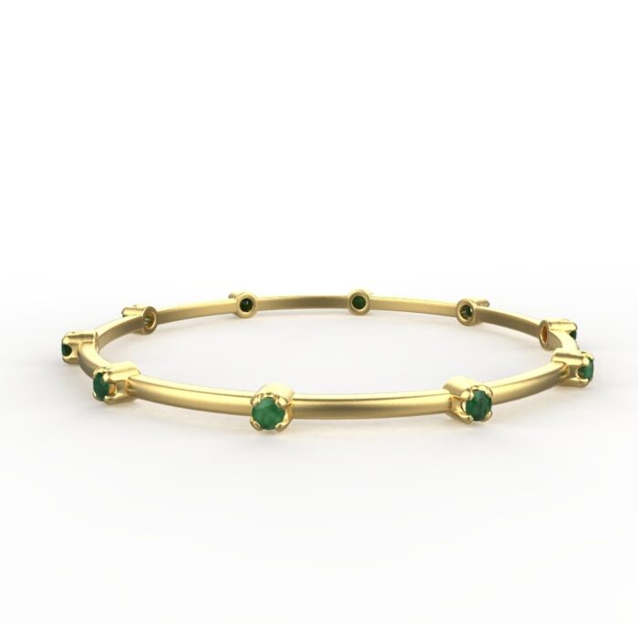 Avarta Jewellery 92.5 Sterling Silver Emerald Bangle Pair For Girls & Women - Image 2