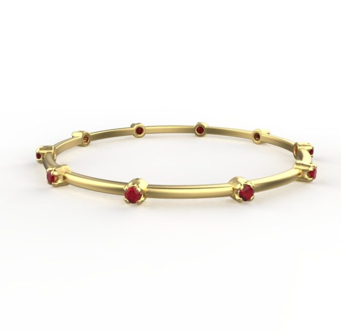 Avarta Jewellery 92.5 Sterling Silver Ruby Bangle Pair With Ruby Gemstone For Girls & Women - Image 2
