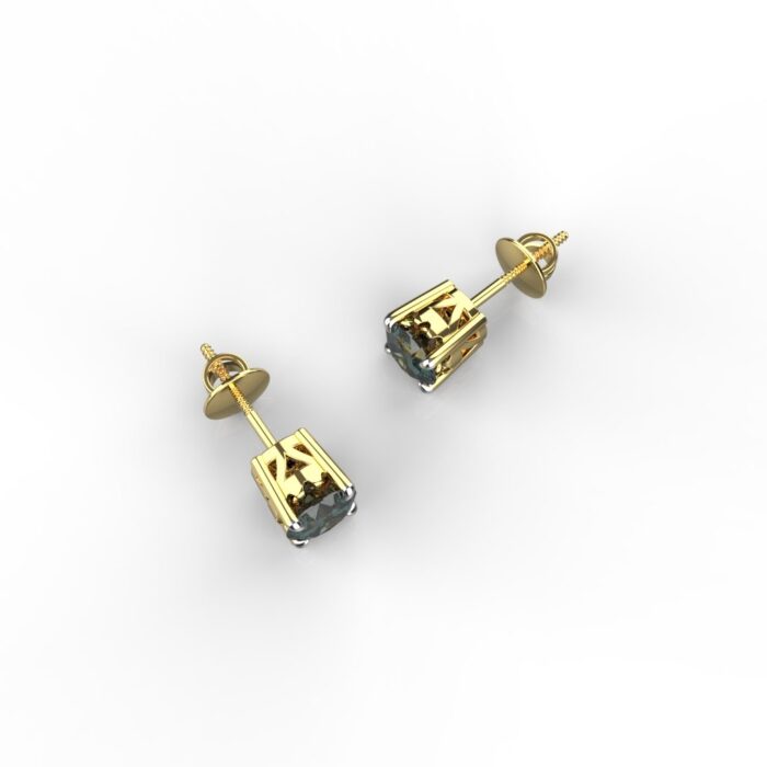 Avarta 90 Cents Each Dark Green Swarovski Solitaire Studs With Gold Plating - Image 3