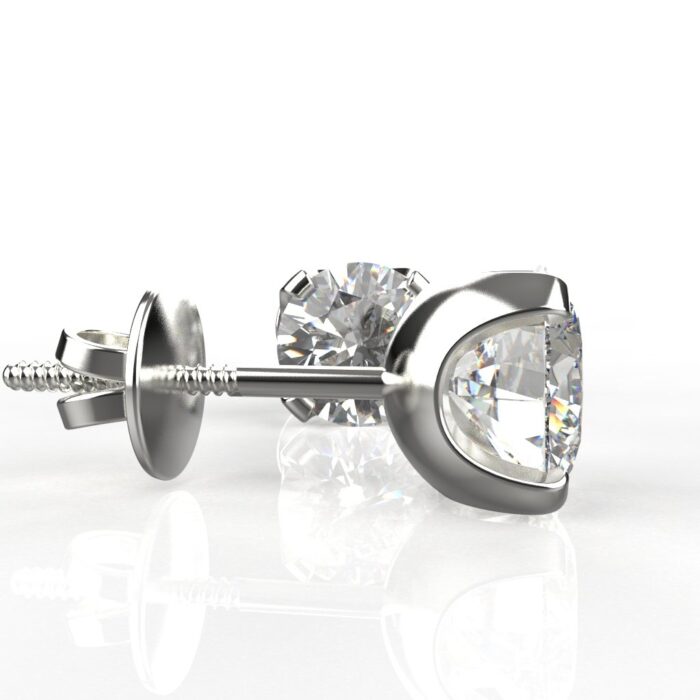Avarta Jewellery Sterling Silver 0.80 Carat Solitaires Stud Earrings - Image 5