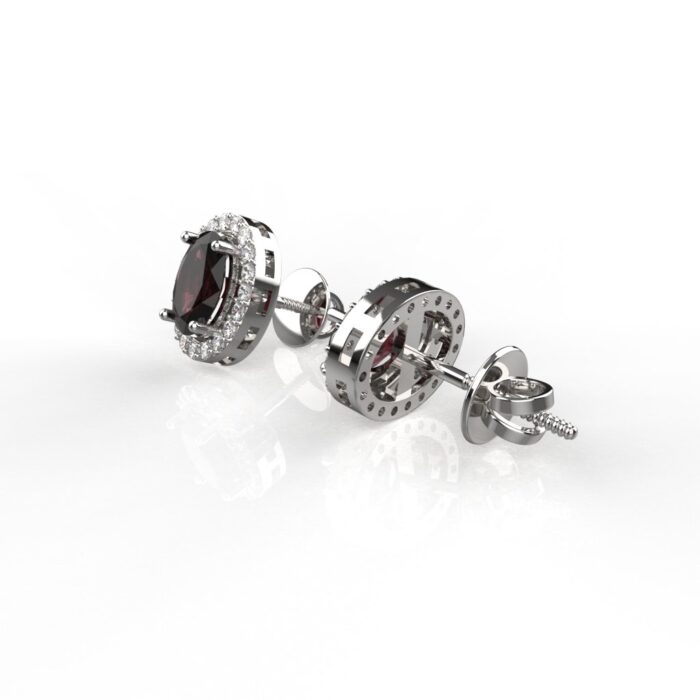 Avarta Jewellery 92.5 Sterling Silver Certified 1.25 Carat Each Natural Ruby Stud Earrings With 5A Grade American Diamonds For Girls & Women - Image 4