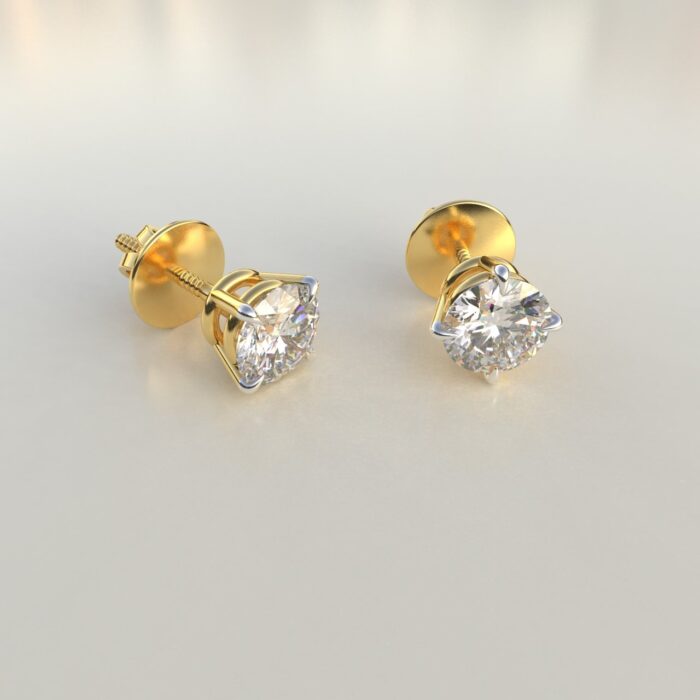 Avarta Sterling Silver 50 Cents Solitaire Stud Earrings - Image 3