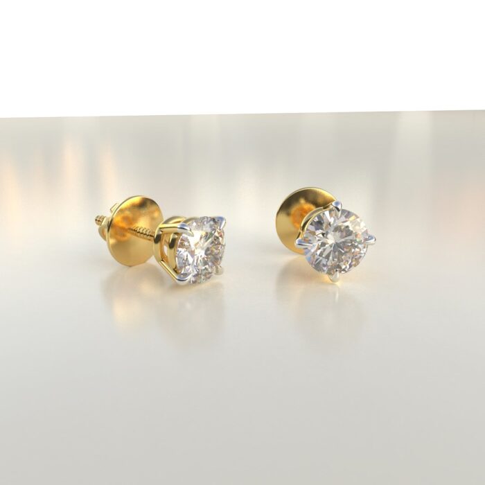 Avarta Sterling Silver 50 Cents Solitaire Stud Earrings - Image 4