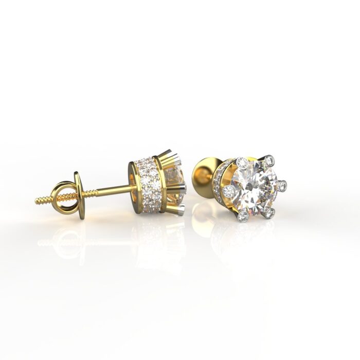 Avarta Jewellery Gold 2.87 Carat Lab Grown Diamond Solitaire Studs - Image 2