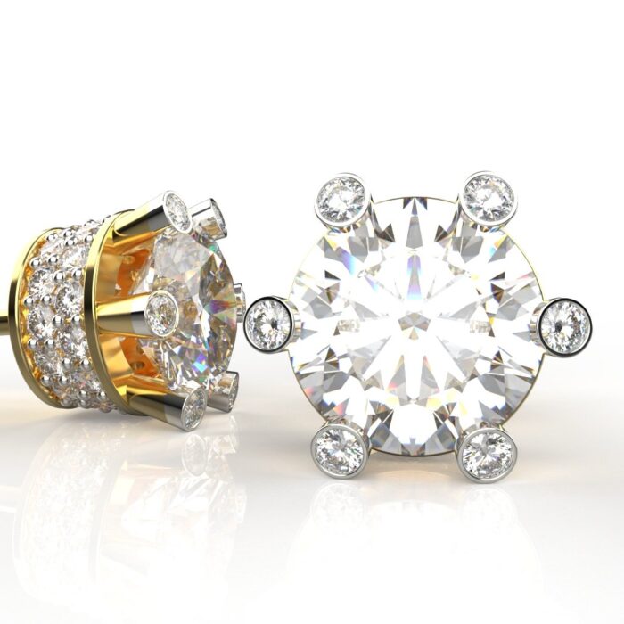 Avarta Jewellery Gold 2.87 Carat Lab Grown Diamond Solitaire Studs - Image 3
