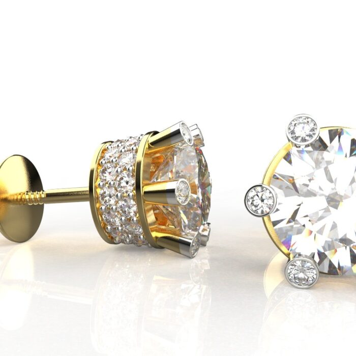 Avarta Jewellery Gold 2.87 Carat Lab Grown Diamond Solitaire Studs - Image 5