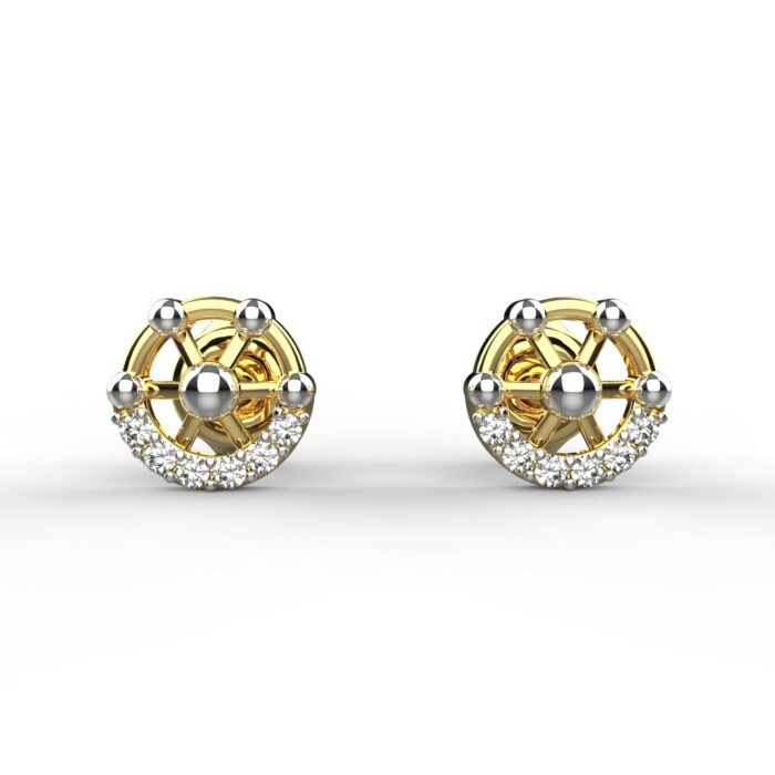 Avarta Jewellery 18K Hallmarked Gold Studs Earrings With Certified Diamonds For Kids, Girls & Women