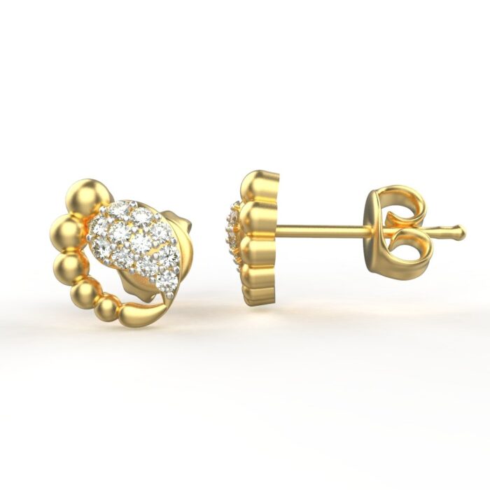 Avarta Jewellery 18K Hallmarked Gold Certified Diamond Stud Earrings - Image 3