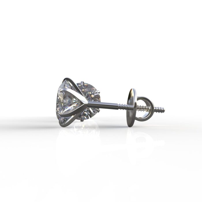 Avarta Jewellery Sterling Silver 1 Carat Moissanite Solitaire Stud Earrings - Image 7