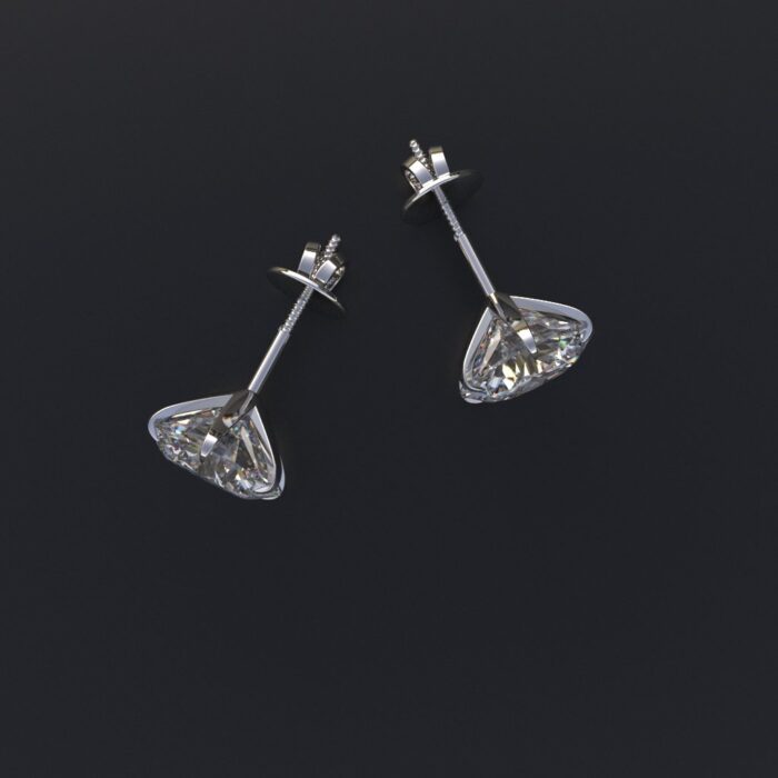 Avarta Jewellery Sterling Silver 1.50 Carat Solitaire Stud Earrings With White Gold Polish - Image 4
