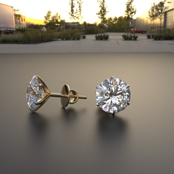 Avarta Sterling Silver 1.50 Carat Each Moissanite Solitaire Stud Earrings - Image 2