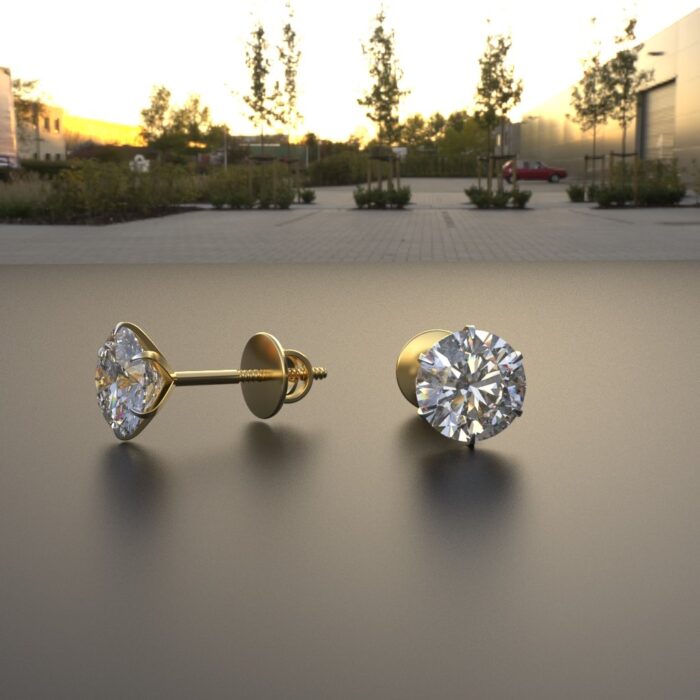 Avarta Jewellery 18k Gold 1 Carat Moissanite Unisex Solitaire Studs - Image 4