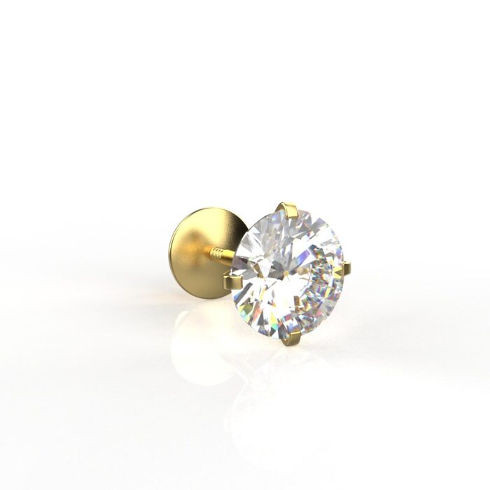 Avarta Jewellery 18k Gold 1 Carat Unisex Solitaire Studs - Single Pcs
