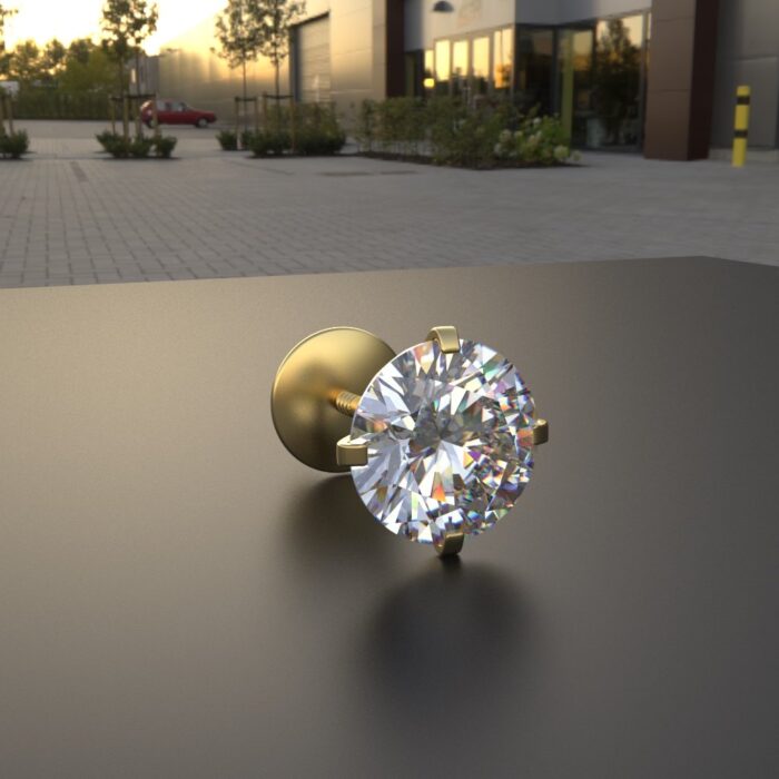 Avarta Jewellery 18k Gold 1 Carat Unisex Solitaire Studs - Single Pcs - Image 6