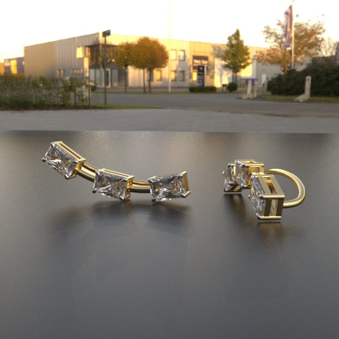 Avarta Jewellery Sterling Silver Cuff Earrings With Baguette Stones - Image 6