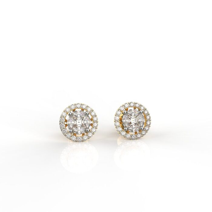 Avarta 18k Gold Marquise Halo Stud Earrings - Image 5