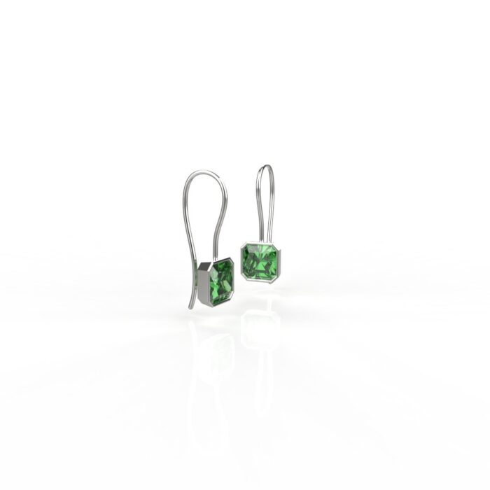 Avarta Jewellery Sterling Silver Emerald Dangler Earrings - Image 2