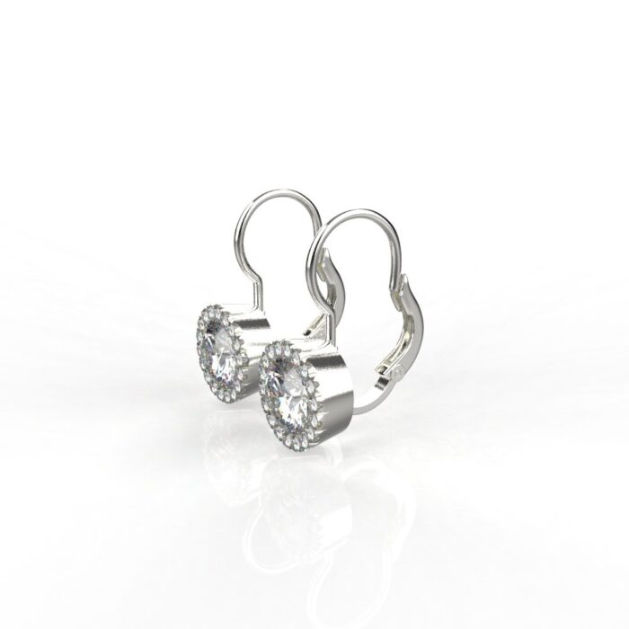 Avarta Jewellery Sterling Silver 2 Carat Each Halo Drop Earring - Image 3
