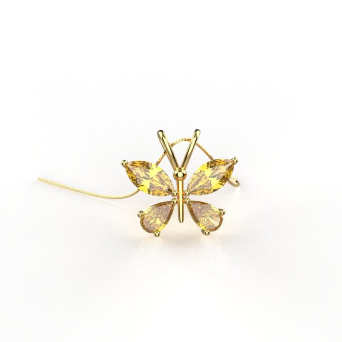 Avarta Jewellery Sterling Silver Yellow Butterfly Pendant for Kids, Girls & Women - Image 3