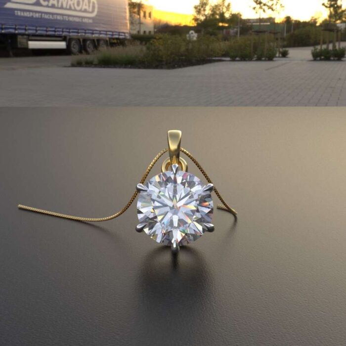 Avarta Jewellery 14k Gold 2 Carat Each Moissanite Pendant Set - Without Chain - Image 3
