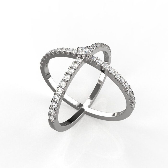 Avarta Jewellery Sterling Silver CrissCross Ring For Girls & Wemen