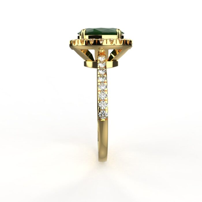 Avarta Jewellery Sterling Silver Emerald Halo Ring - Image 3
