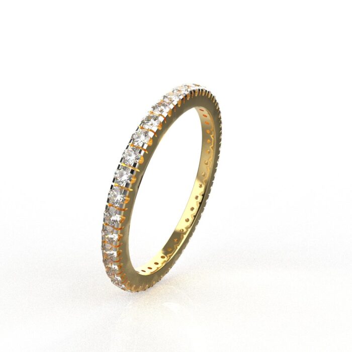Avarta Jewellery Sterling Silver Stackable Eternity Band or Thumb Ring With Gold Polish - Image 3