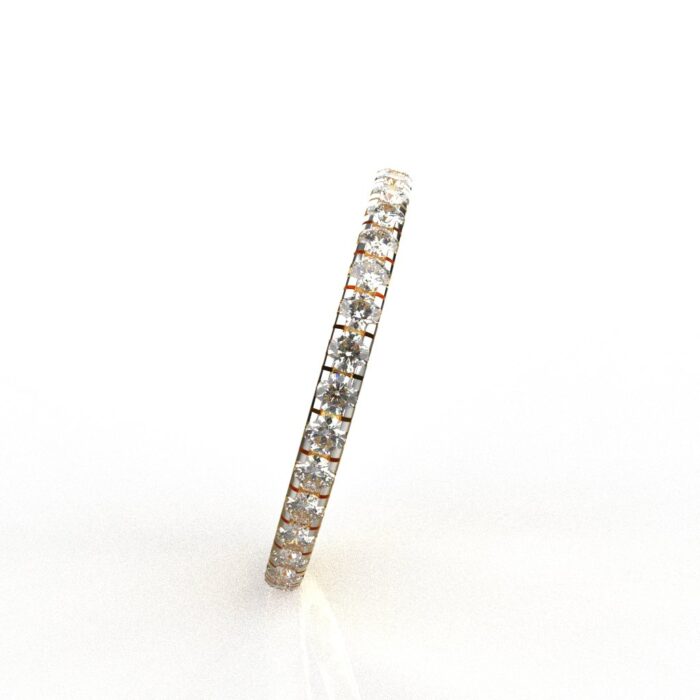 Avarta Jewellery Sterling Silver Stackable Eternity Band or Thumb Ring With Gold Polish - Image 2