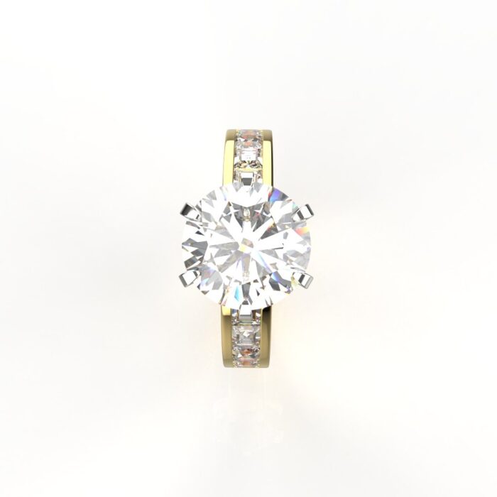 Avarta Jewellery Gold 2 Carat Solitaire and 50 cents Princess Lab Grown Diamond Ring - Image 3