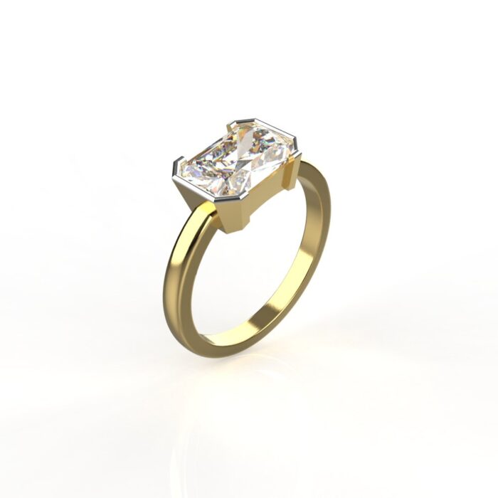 Avarta Jewellery 1.75 Carat Emerald Cut Lab Grown Solitaire Diamond Unisex Ring