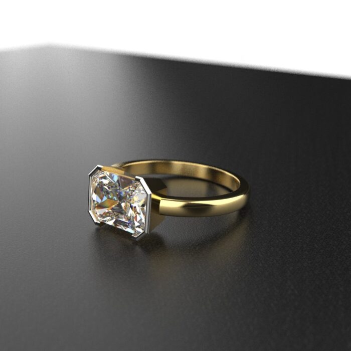 Avarta Jewellery 1.75 Carat Emerald Cut Lab Grown Solitaire Diamond Unisex Ring - Image 3