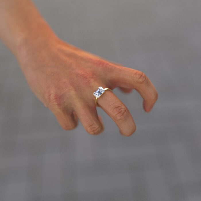 Avarta Jewellery 1.75 Carat Emerald Cut Lab Grown Solitaire Diamond Unisex Ring - Image 2