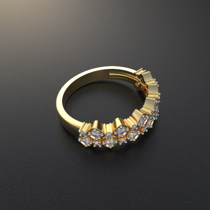 Avarta Jewellery Gold Double Band Diamond Ring in Lab Diamonds - Image 5