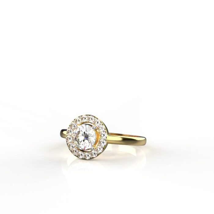 Avarta Jewellery 50 Cents Halo Solitaire Ring - Image 4