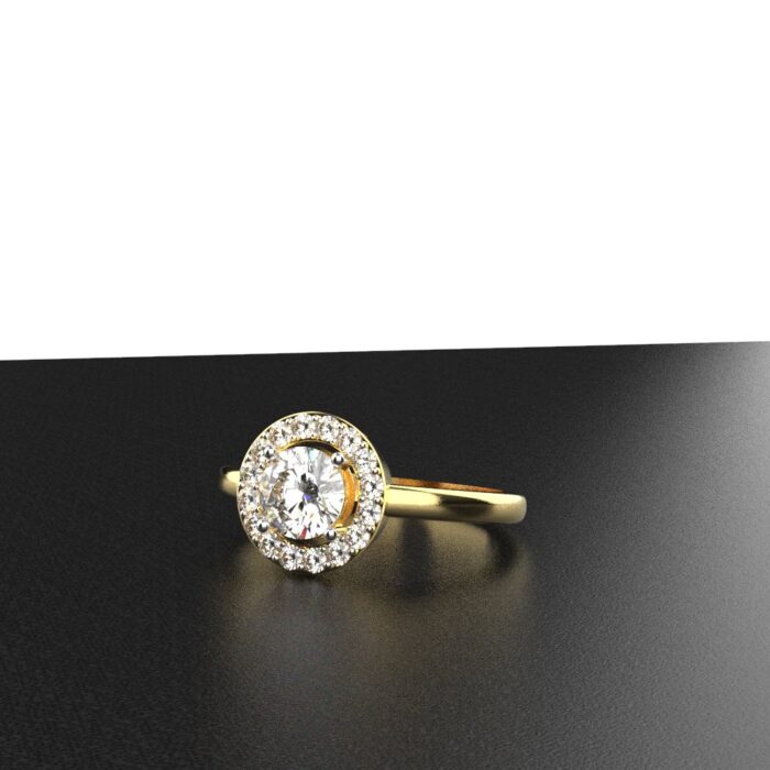 Avarta Jewellery 50 Cents Halo Solitaire Ring - Image 5