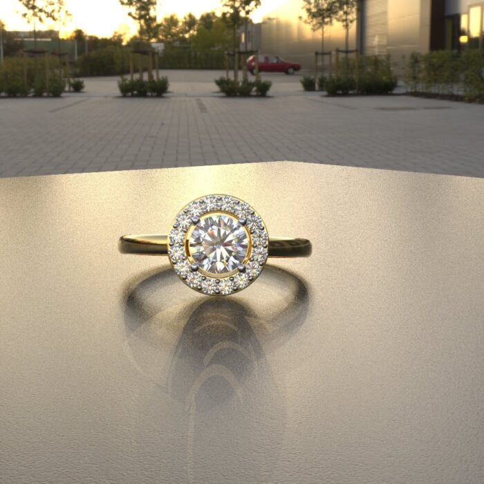 Avarta Jewellery 50 Cents Halo Solitaire Ring - Image 2