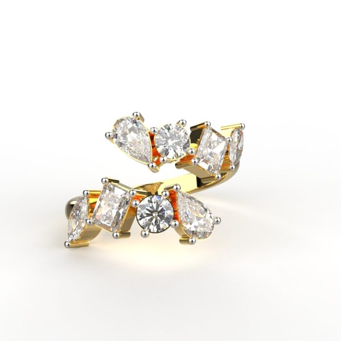 Avarta Jewellery Gold Wavy Fancy Lab Grown Diamond Ring - Image 2