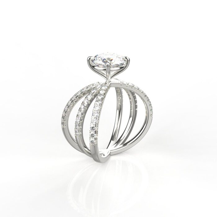 Avarta Jewellery White Gold 1.50 Carat Solitaire and 80 cents Round Lab Grown Diamond Ring