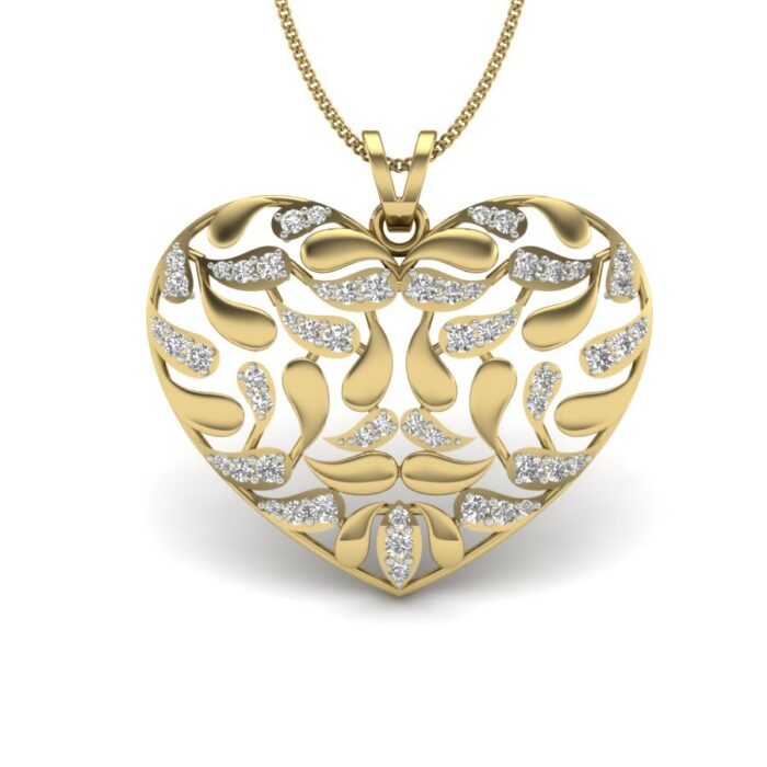 Avarta Jewellery Meshed Heart Lab Grown Diamond Pendant