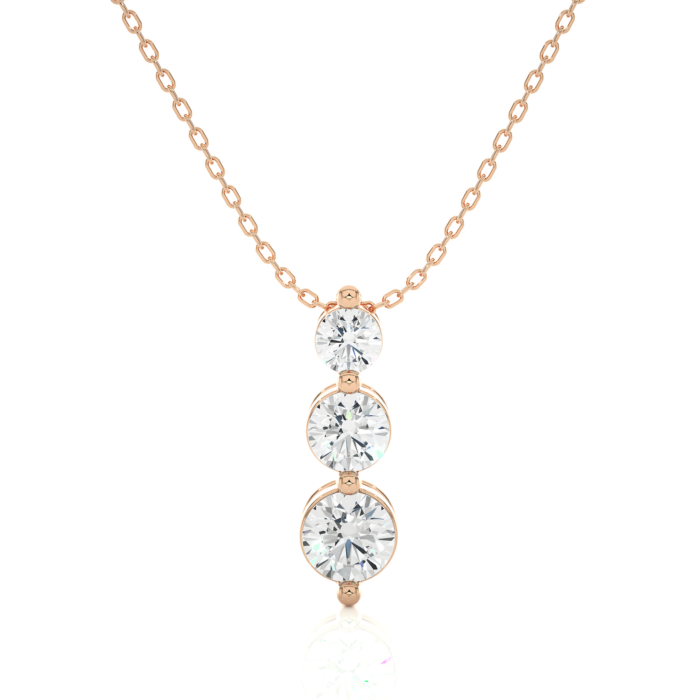 Avarta Jewellery 18k Rose Gold Triple Solitaire Pendant