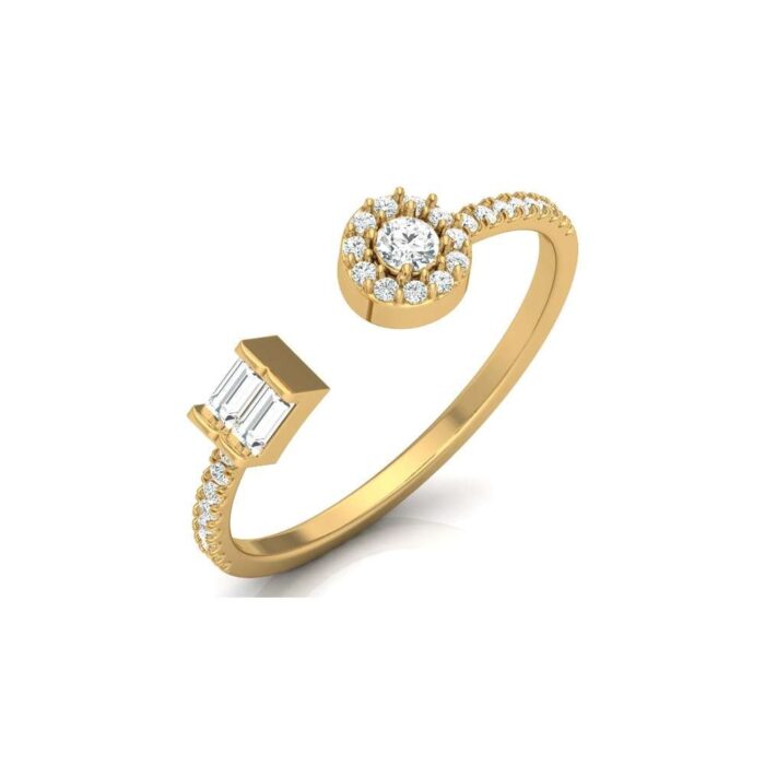 Avarta Jewellery Gold Resizable Moissanite Ring