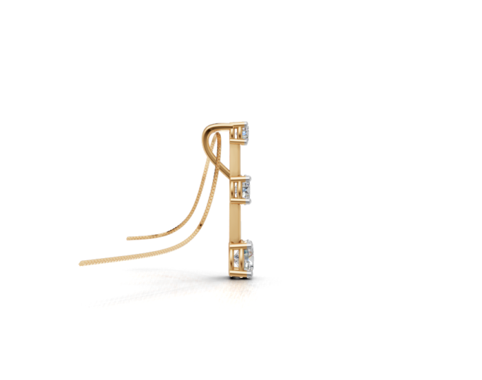 Avarta Jewellery Gold Lab Diamonds Solitaire Trinity Pendant - Image 5