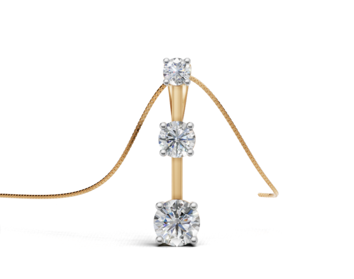 Avarta Jewellery Gold Lab Diamonds Solitaire Trinity Pendant