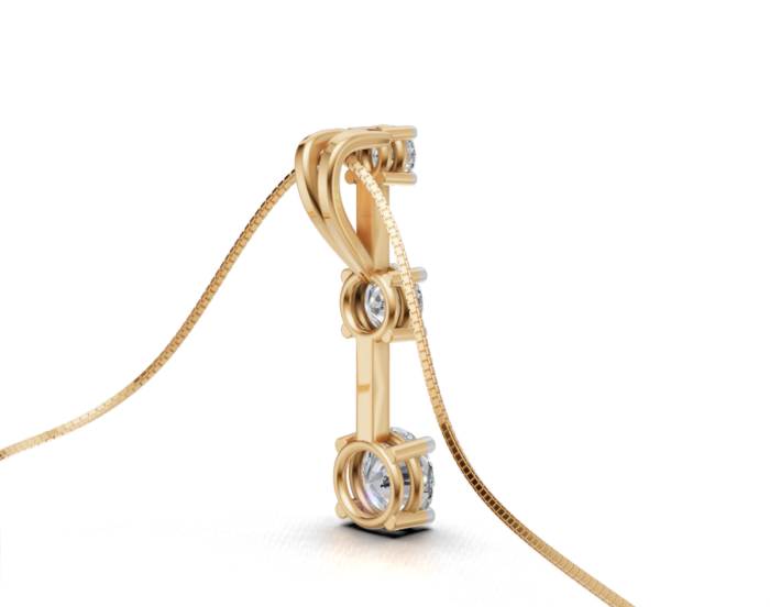 Avarta Jewellery Gold Lab Diamonds Solitaire Trinity Pendant - Image 3