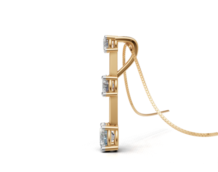 Avarta Jewellery Gold Lab Diamonds Solitaire Trinity Pendant - Image 2