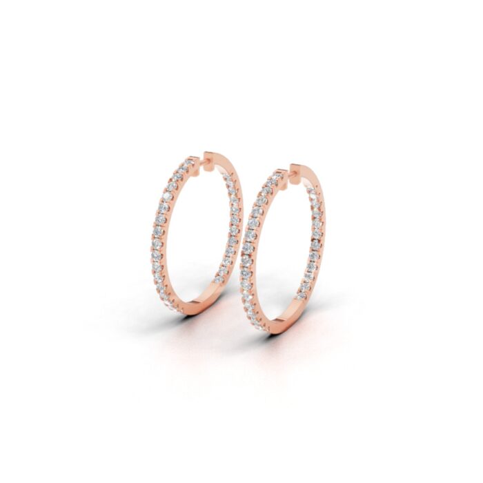 Avarta Rose Gold Diamond Bali Earring For Girls and Women - Image 7