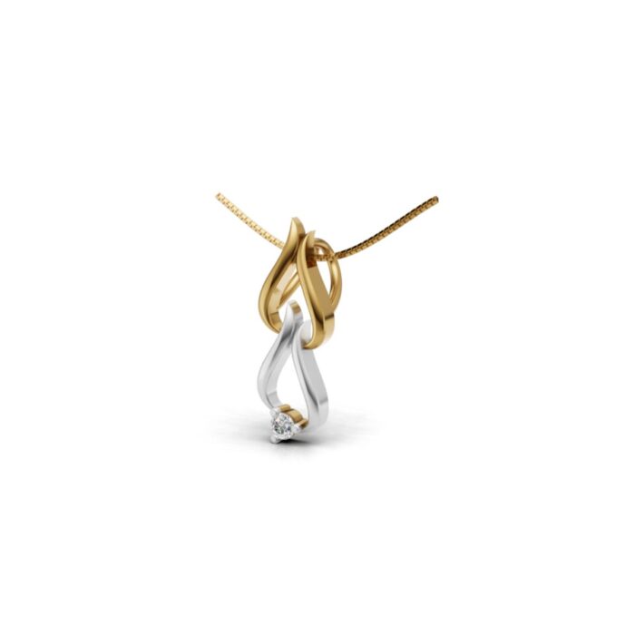 Avarta Jewellery Dual Tone Gold Lab Diamond Pendant - Image 3