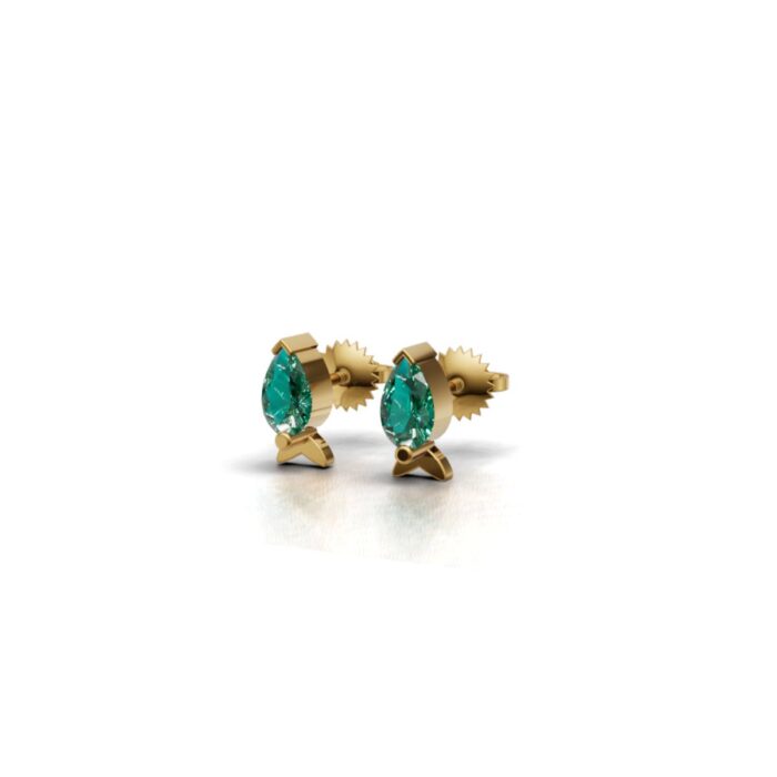 Avarta Gold Marine Emerald Earrings for Kids - Image 3