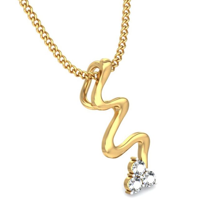 Avarta Jewellery Wavy Pendant With Lab Grown Diamond - Image 3