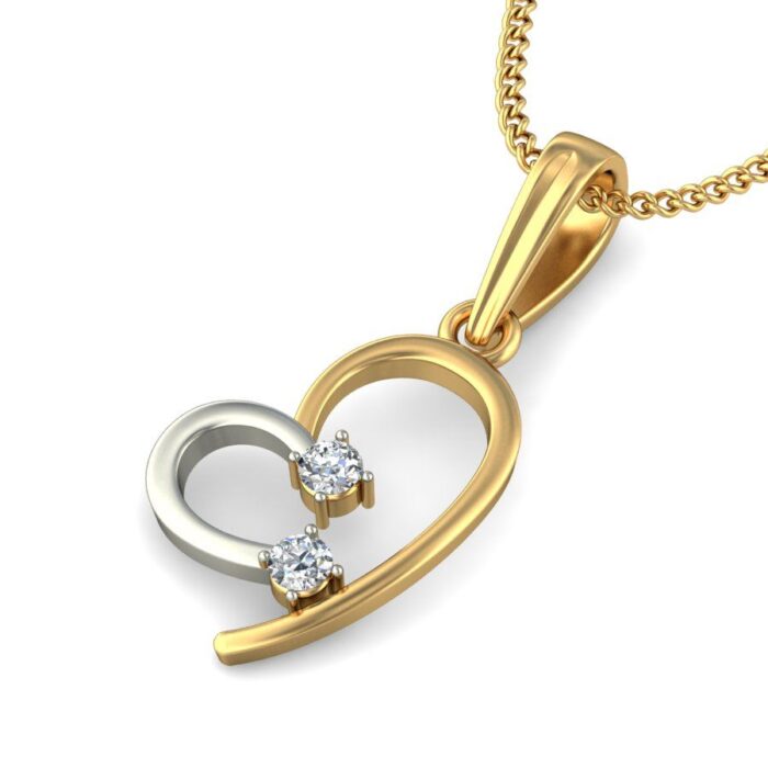 Avarta Jewellery Dual Tone Heart Pendant With Lab Grown Diamond - Image 2